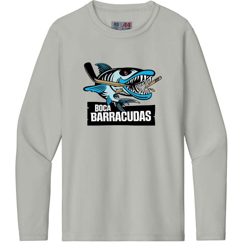 Boca Barracudas Youth Cooling Performance Long Sleeve Tee
