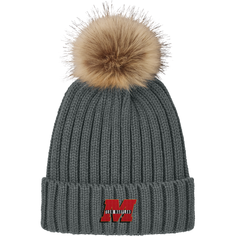 Team Maryland Faux Fur Pom Beanie