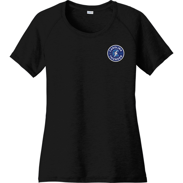 Carolina Thunder Ladies PosiCharge Tri-Blend Wicking Scoop Neck Raglan Tee