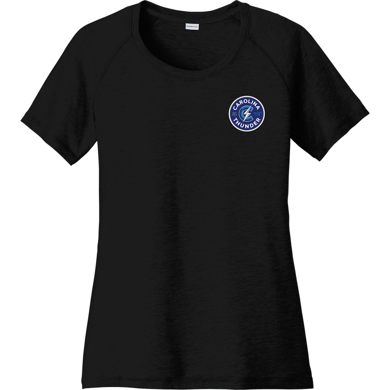 Carolina Thunder Ladies PosiCharge Tri-Blend Wicking Scoop Neck Raglan Tee