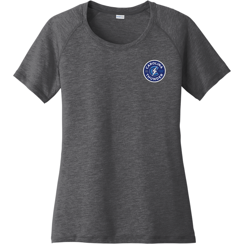 Carolina Thunder Ladies PosiCharge Tri-Blend Wicking Scoop Neck Raglan Tee