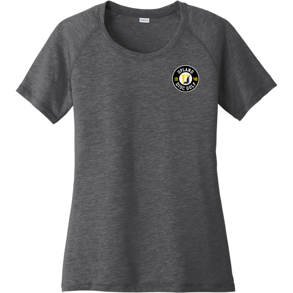 Upland Disc Golf Ladies PosiCharge Tri-Blend Wicking Scoop Neck Raglan Tee