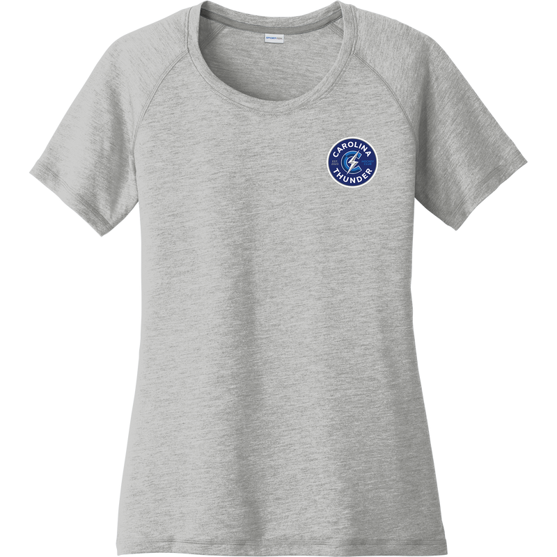 Carolina Thunder Ladies PosiCharge Tri-Blend Wicking Scoop Neck Raglan Tee